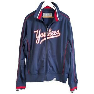VTG Nike New York Yankees Track Jacket L Navy Cooperstown Script Y2K 366052-411